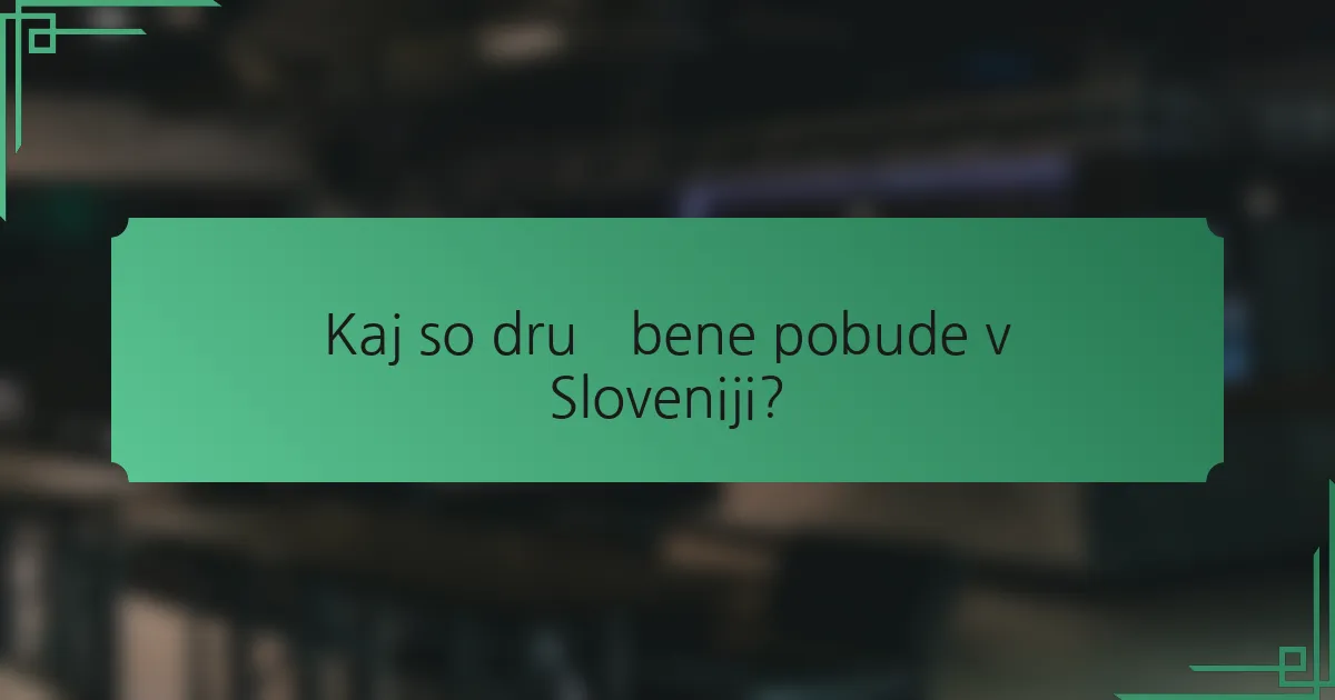 Kaj so družbene pobude v Sloveniji?