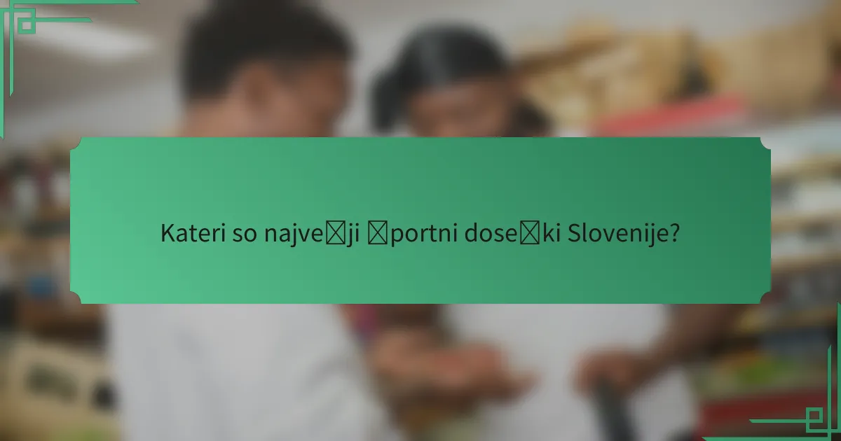 Kateri so največji športni dosežki Slovenije?
